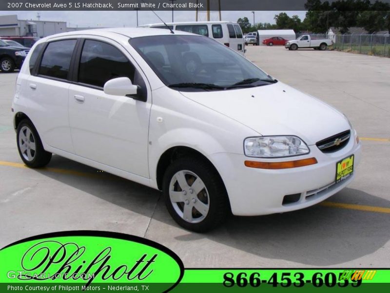 Summit White / Charcoal Black 2007 Chevrolet Aveo 5 LS Hatchback