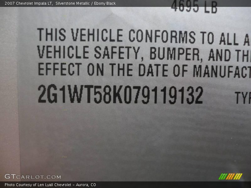 Silverstone Metallic / Ebony Black 2007 Chevrolet Impala LT