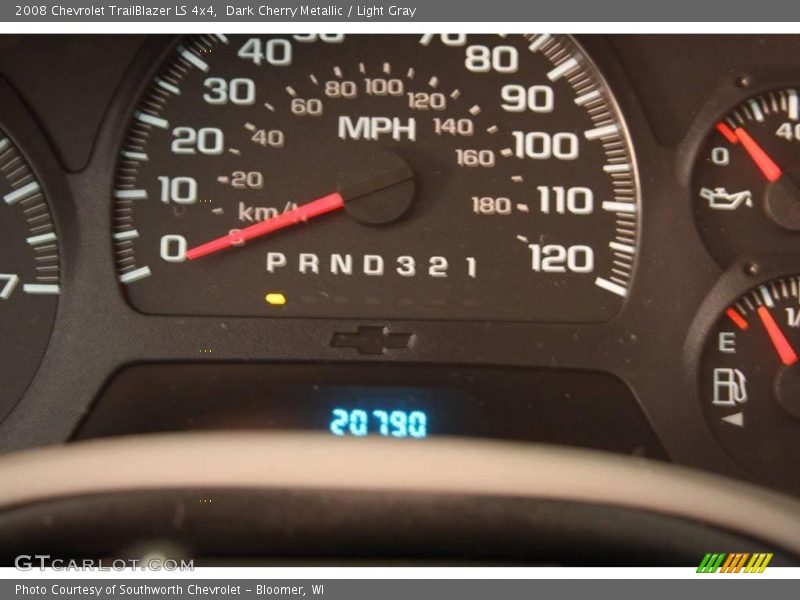 Dark Cherry Metallic / Light Gray 2008 Chevrolet TrailBlazer LS 4x4