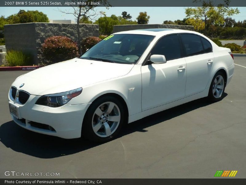 Alpine White / Black 2007 BMW 5 Series 525i Sedan