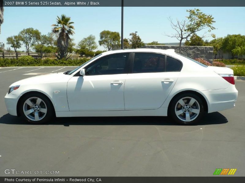 Alpine White / Black 2007 BMW 5 Series 525i Sedan