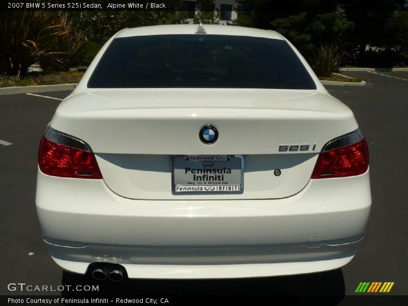 Alpine White / Black 2007 BMW 5 Series 525i Sedan