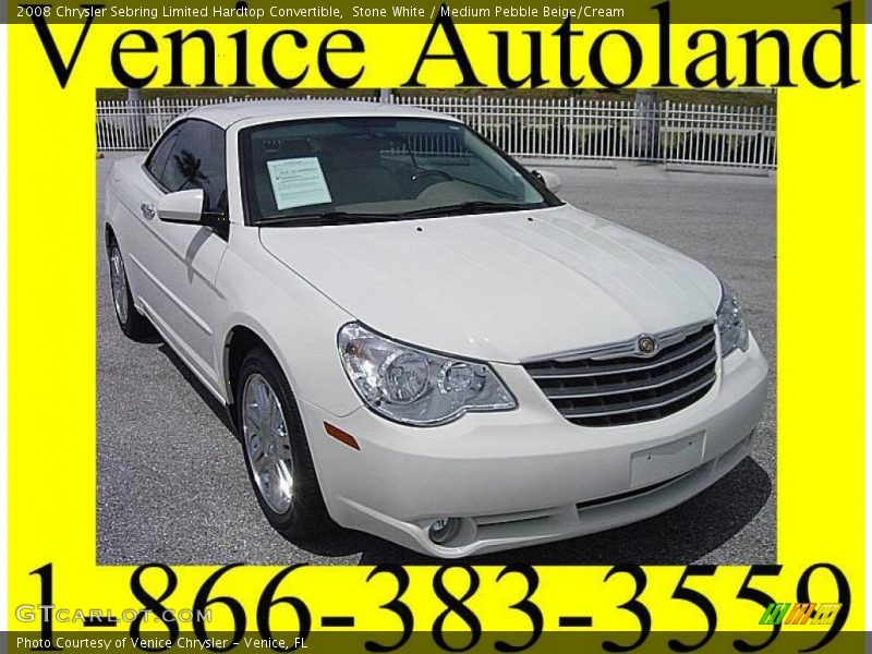 Stone White / Medium Pebble Beige/Cream 2008 Chrysler Sebring Limited Hardtop Convertible
