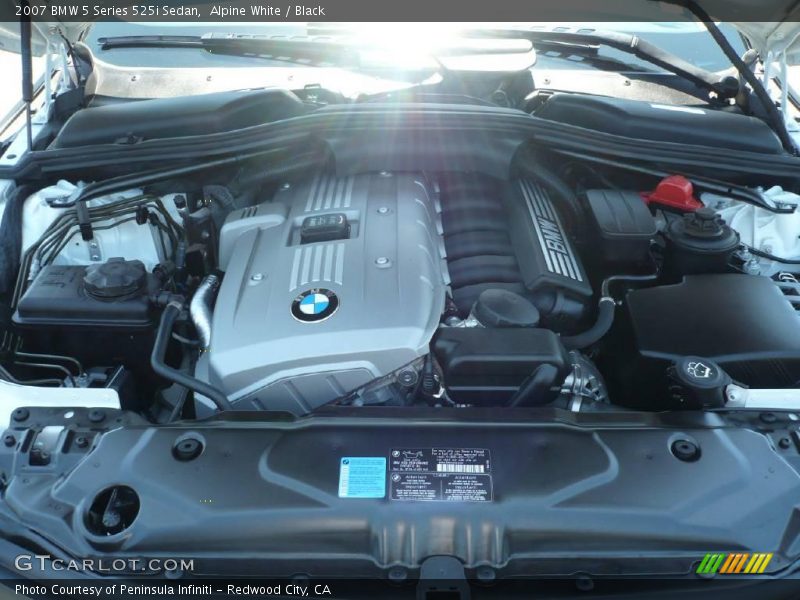 Alpine White / Black 2007 BMW 5 Series 525i Sedan