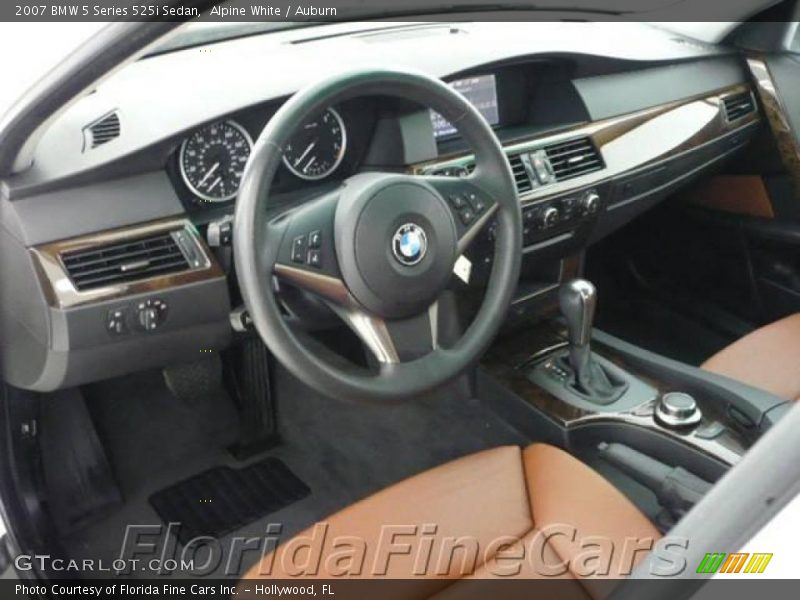 Alpine White / Auburn 2007 BMW 5 Series 525i Sedan