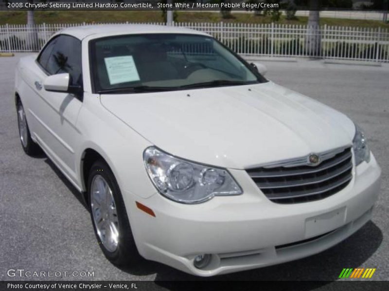 Stone White / Medium Pebble Beige/Cream 2008 Chrysler Sebring Limited Hardtop Convertible