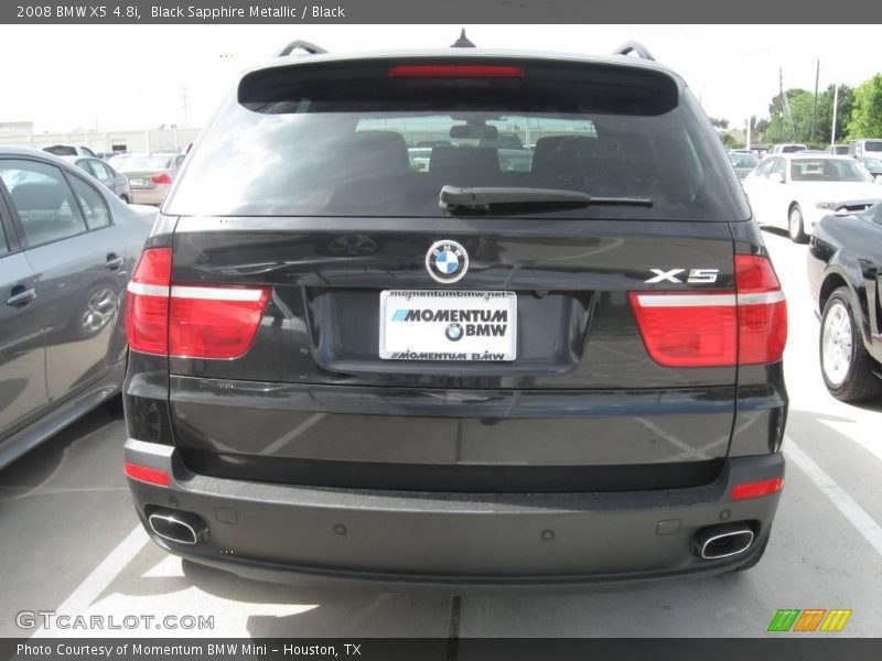 Black Sapphire Metallic / Black 2008 BMW X5 4.8i