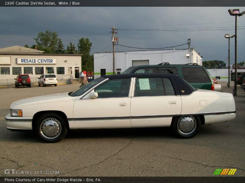 White / Blue 1996 Cadillac DeVille Sedan