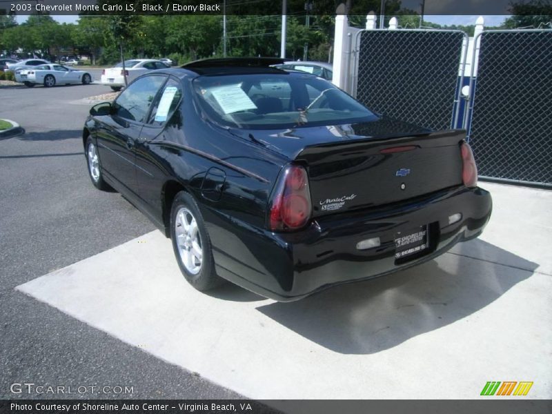 Black / Ebony Black 2003 Chevrolet Monte Carlo LS