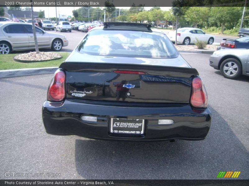 Black / Ebony Black 2003 Chevrolet Monte Carlo LS