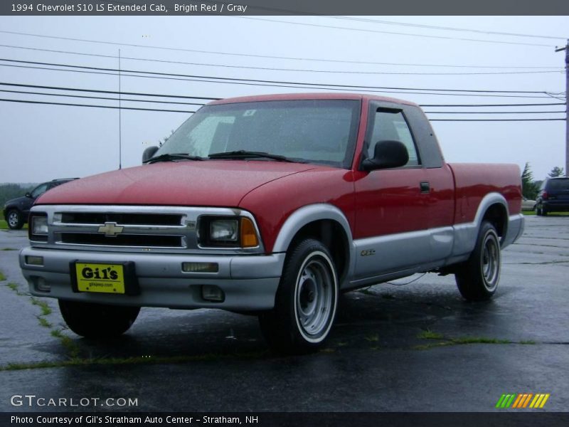 Bright Red / Gray 1994 Chevrolet S10 LS Extended Cab