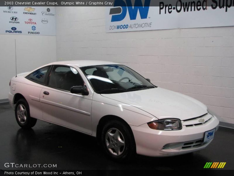 Olympic White / Graphite Gray 2003 Chevrolet Cavalier Coupe