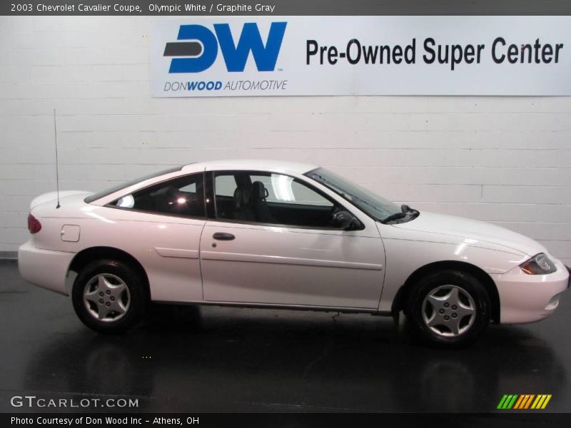 Olympic White / Graphite Gray 2003 Chevrolet Cavalier Coupe