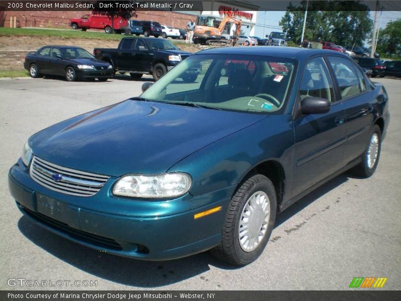 Dark Tropic Teal Metallic / Gray 2003 Chevrolet Malibu Sedan