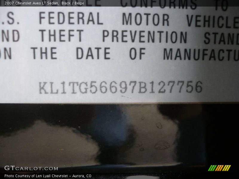 Black / Beige 2007 Chevrolet Aveo LT Sedan