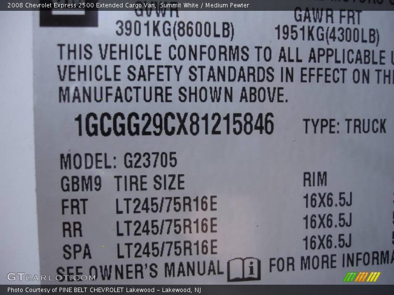 Summit White / Medium Pewter 2008 Chevrolet Express 2500 Extended Cargo Van