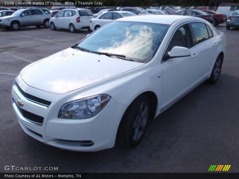 White / Titanium Gray 2008 Chevrolet Malibu LT Sedan