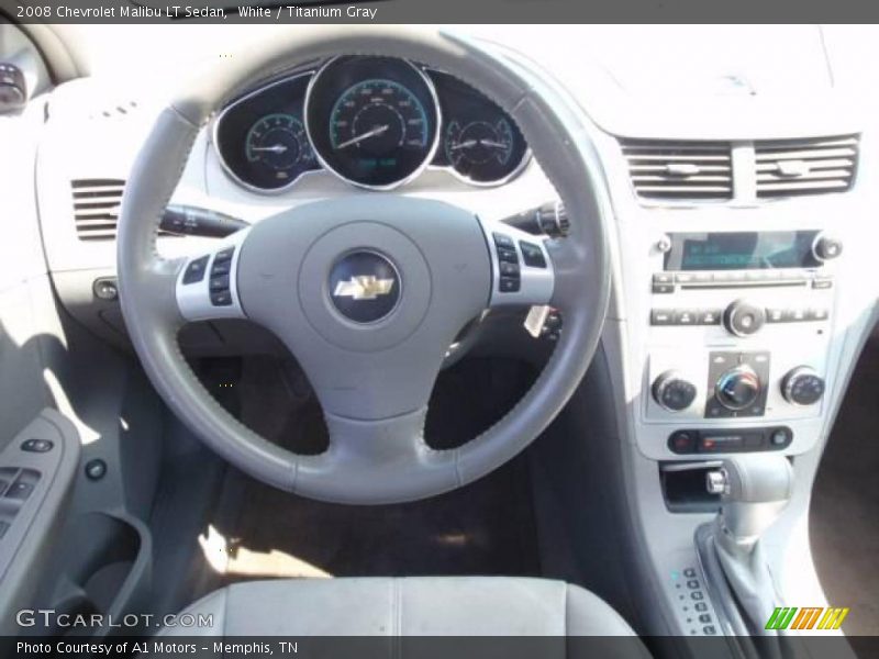 White / Titanium Gray 2008 Chevrolet Malibu LT Sedan