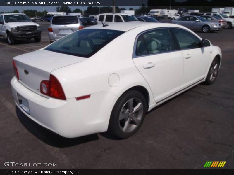 White / Titanium Gray 2008 Chevrolet Malibu LT Sedan