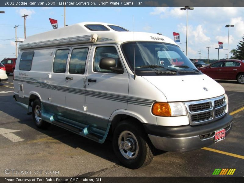 Bright White / Camel Tan 2001 Dodge Ram Van 3500 Passenger Conversion