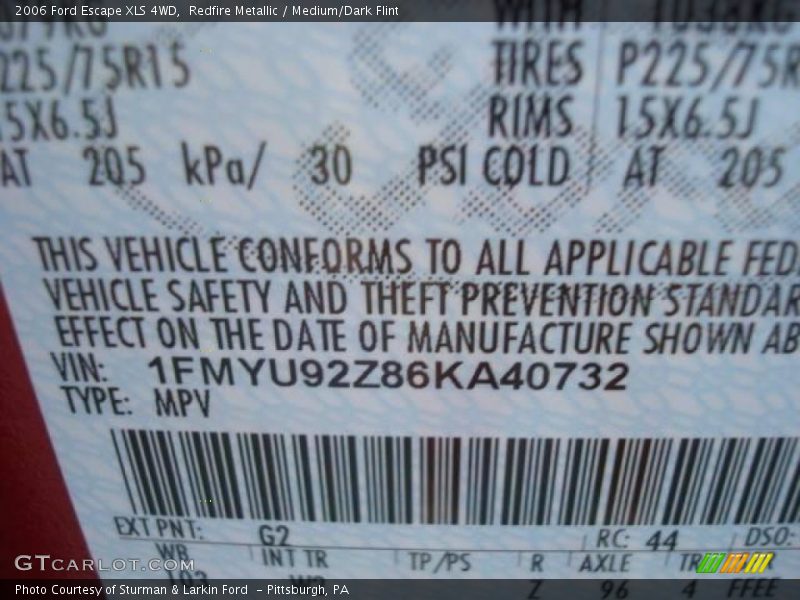 Redfire Metallic / Medium/Dark Flint 2006 Ford Escape XLS 4WD