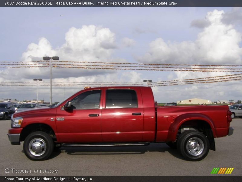 Inferno Red Crystal Pearl / Medium Slate Gray 2007 Dodge Ram 3500 SLT Mega Cab 4x4 Dually