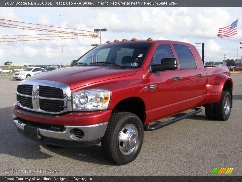 Inferno Red Crystal Pearl / Medium Slate Gray 2007 Dodge Ram 3500 SLT Mega Cab 4x4 Dually