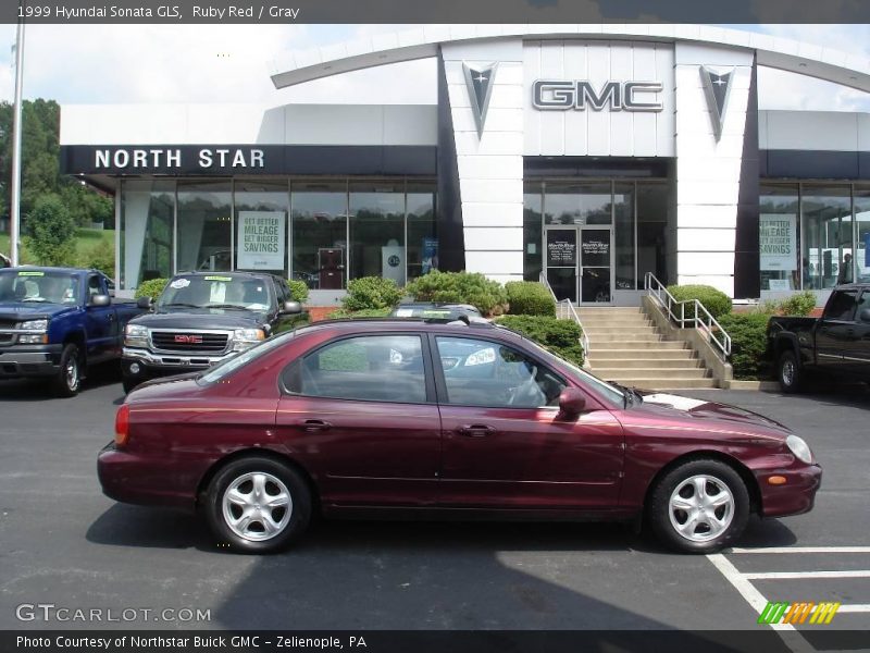 Ruby Red / Gray 1999 Hyundai Sonata GLS