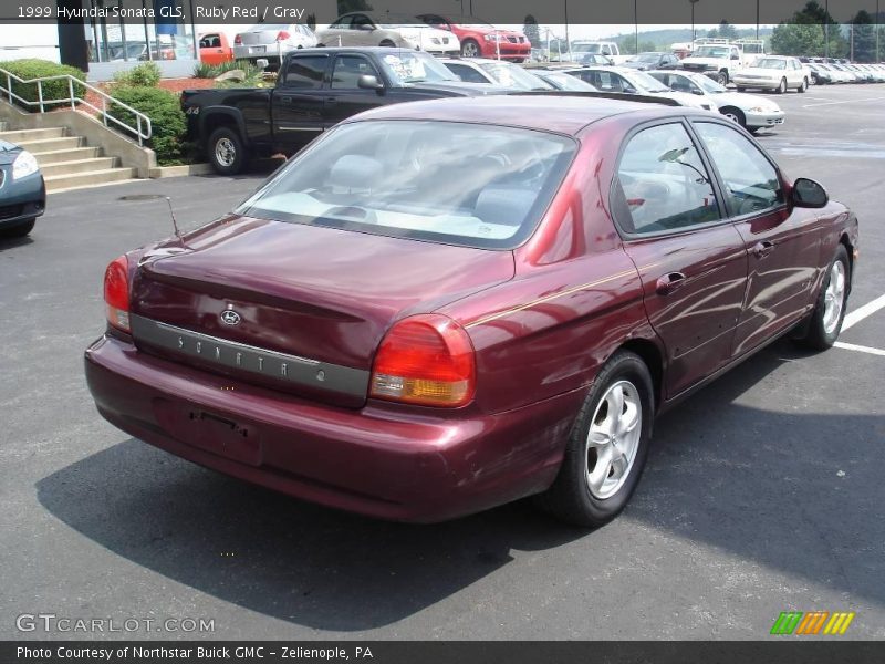 Ruby Red / Gray 1999 Hyundai Sonata GLS