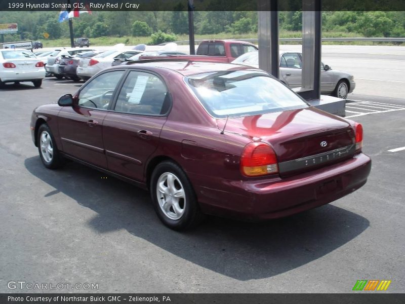 Ruby Red / Gray 1999 Hyundai Sonata GLS