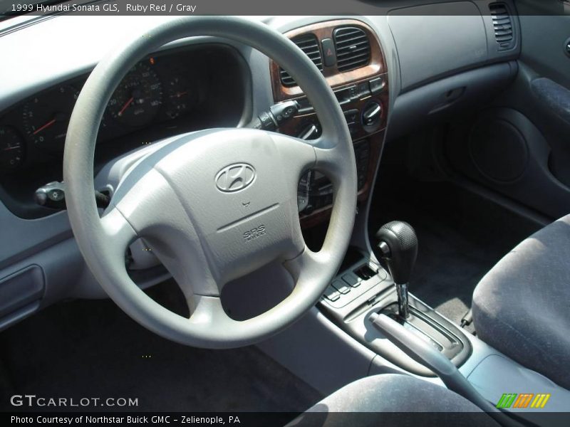 Ruby Red / Gray 1999 Hyundai Sonata GLS