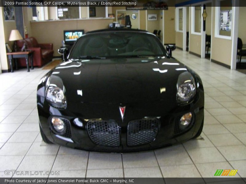 Mysterious Black / Ebony/Red Stitching 2009 Pontiac Solstice GXP Coupe