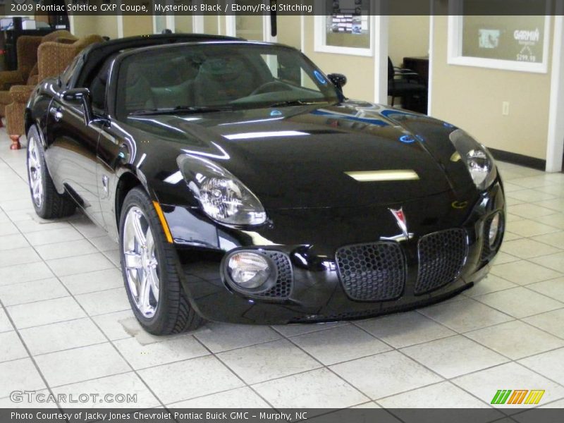 Mysterious Black / Ebony/Red Stitching 2009 Pontiac Solstice GXP Coupe