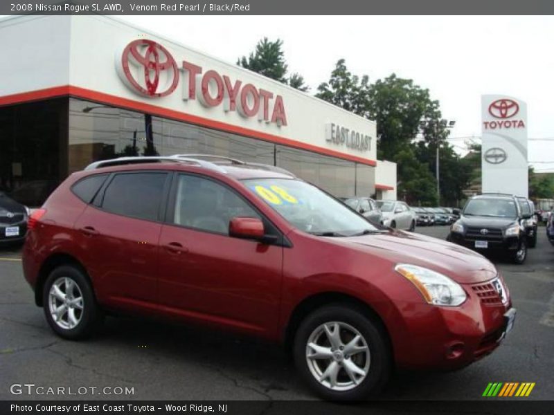 Venom Red Pearl / Black/Red 2008 Nissan Rogue SL AWD