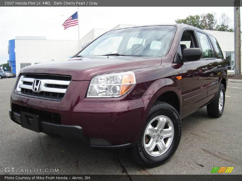 Dark Cherry Pearl / Gray 2007 Honda Pilot LX 4WD