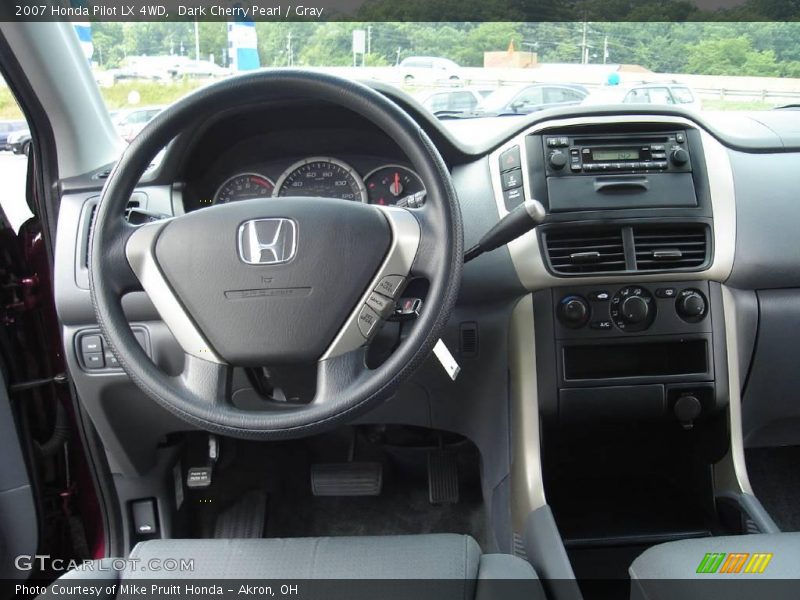 Dark Cherry Pearl / Gray 2007 Honda Pilot LX 4WD