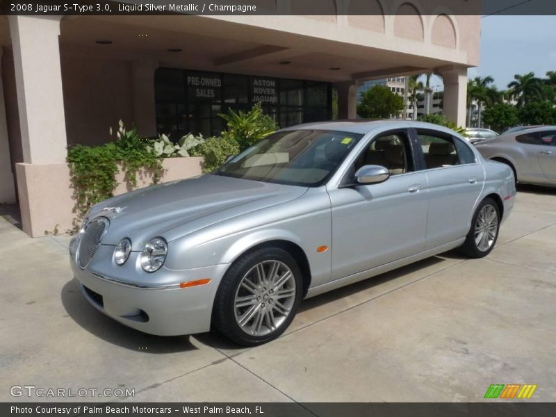 Liquid Silver Metallic / Champagne 2008 Jaguar S-Type 3.0