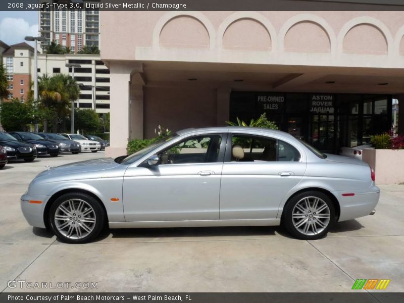 Liquid Silver Metallic / Champagne 2008 Jaguar S-Type 3.0
