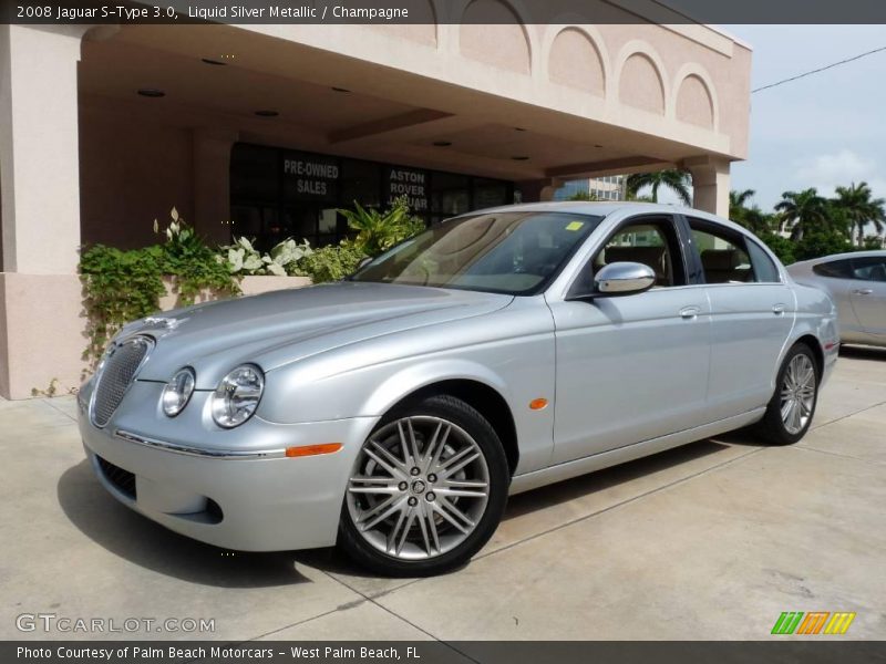 Liquid Silver Metallic / Champagne 2008 Jaguar S-Type 3.0