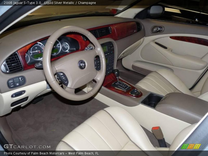 Liquid Silver Metallic / Champagne 2008 Jaguar S-Type 3.0