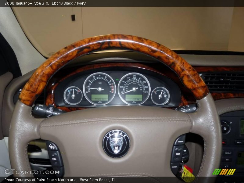 Ebony Black / Ivory 2008 Jaguar S-Type 3.0