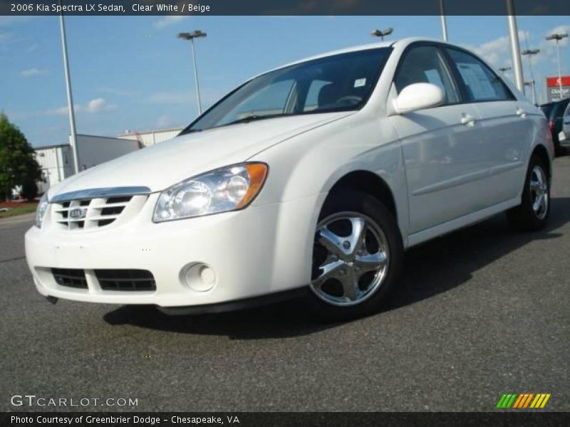 Clear White / Beige 2006 Kia Spectra LX Sedan