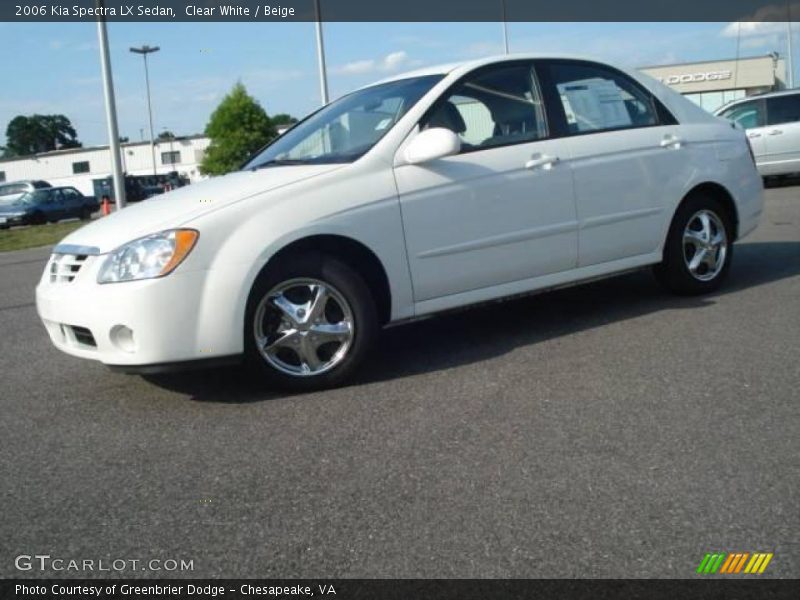Clear White / Beige 2006 Kia Spectra LX Sedan