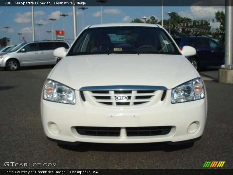 Clear White / Beige 2006 Kia Spectra LX Sedan