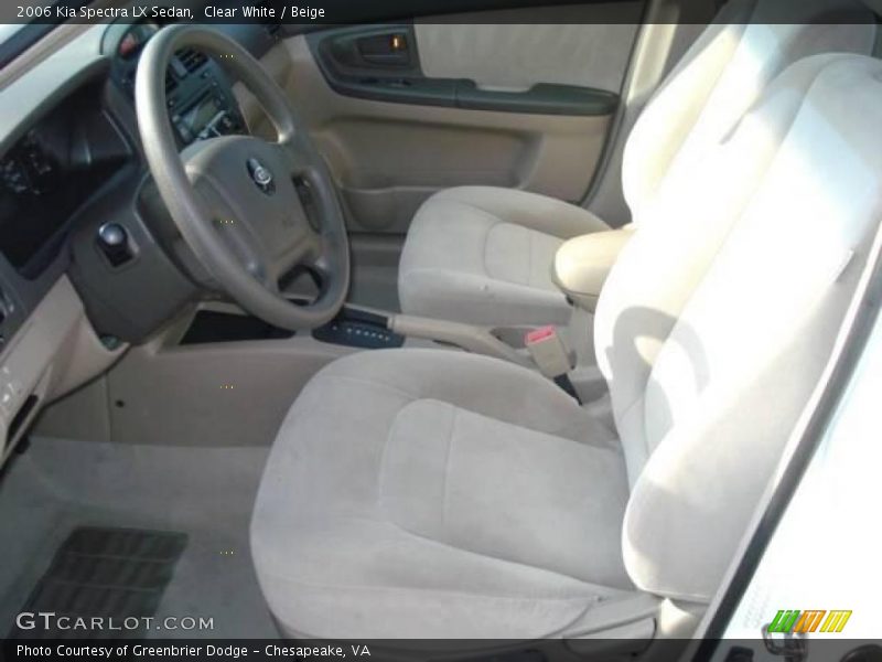 Clear White / Beige 2006 Kia Spectra LX Sedan