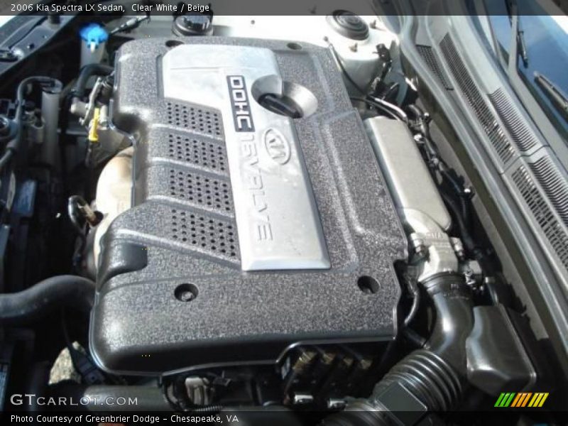 Clear White / Beige 2006 Kia Spectra LX Sedan