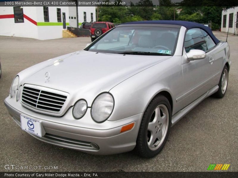 Brilliant Silver Metallic / Ash 2001 Mercedes-Benz CLK 430 Cabriolet