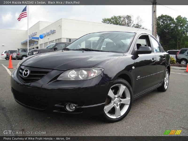 Black Mica / Black/Red 2004 Mazda MAZDA3 s Sedan