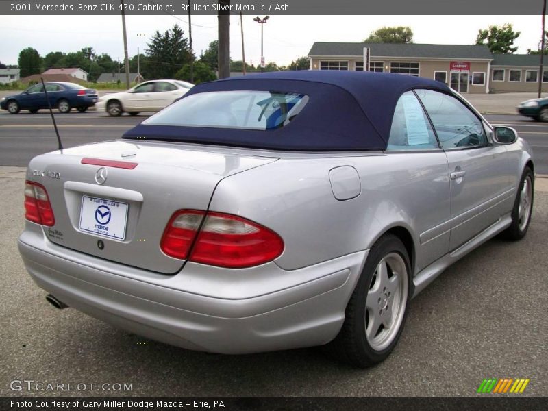 Brilliant Silver Metallic / Ash 2001 Mercedes-Benz CLK 430 Cabriolet