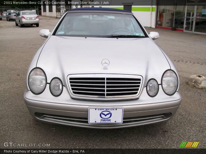 Brilliant Silver Metallic / Ash 2001 Mercedes-Benz CLK 430 Cabriolet
